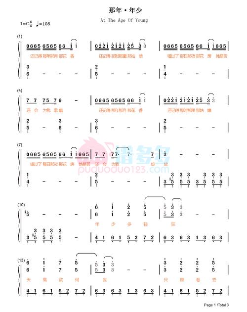 宋宇宁那年年少钢琴谱