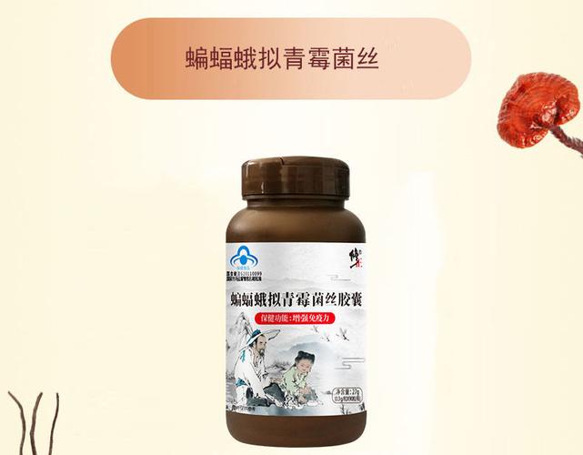 蝙蝠蛾拟青霉菌丝胶囊冬虫夏草破壁灵芝孢子粉免疫