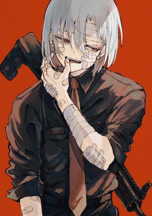 插画丨超帅酷厌世风绷带少年少女我超爱