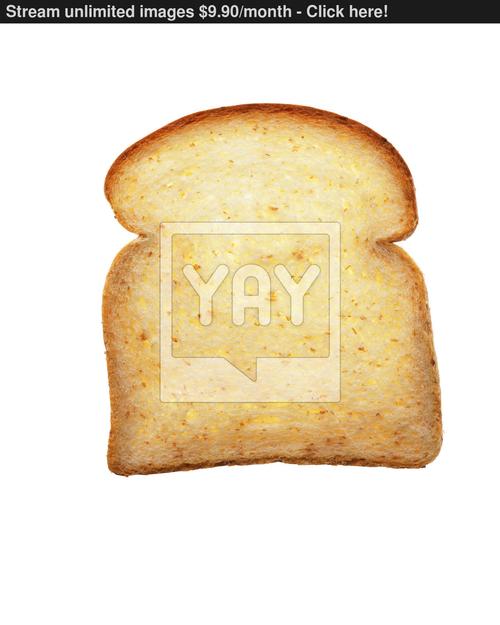 piece of bread on a white background