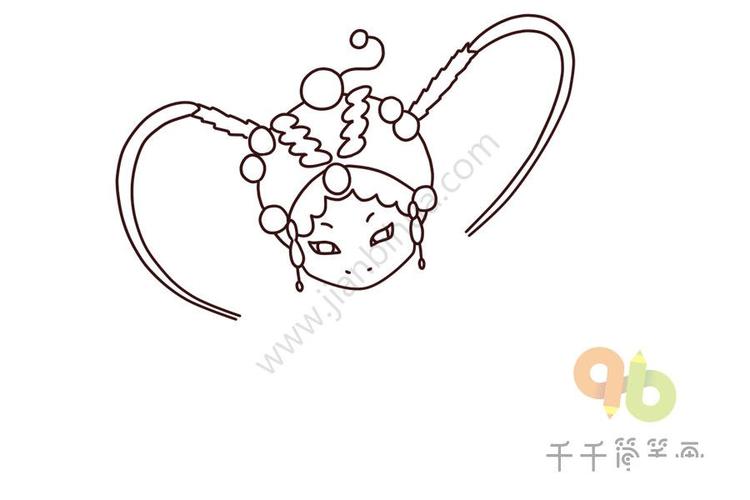 京剧扈家庄扈三娘简笔画