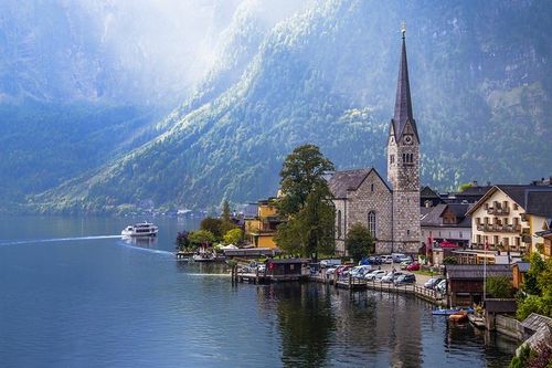 欧洲最美小镇哈尔斯塔特湖掠影