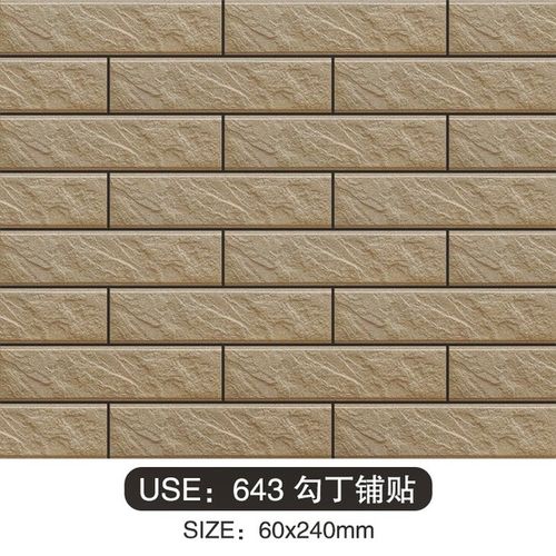 别墅乡村自建房小区楼盘外墙砖阳台岩纹面劈开砖 60x240 通体瓷砖