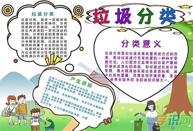 垃圾分类从我做起手抄报精致