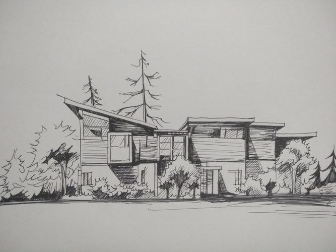 建筑钢笔画