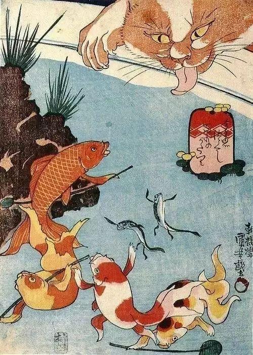 不幸的是,因为《猫做鲶之形》系列作品(用猫的花纹画鱼的模样)