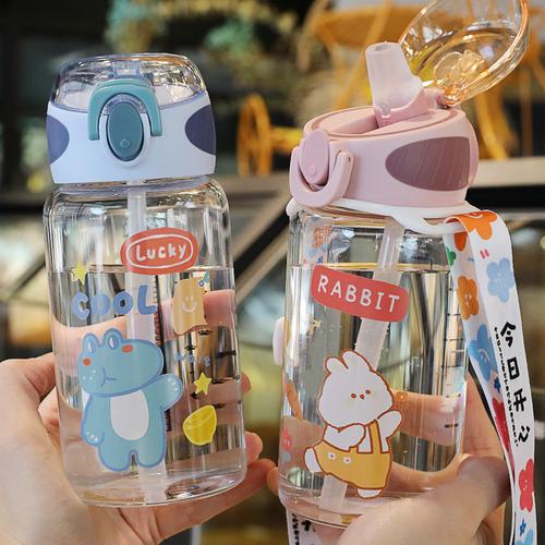 学生可爱少女玻璃杯水杯耐热管网吸管杯