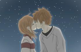 浪漫情侣亲吻动漫图片2高清壁纸下载