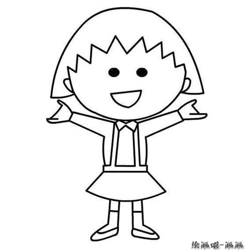 樱桃小丸子人物简笔画步骤图片大全