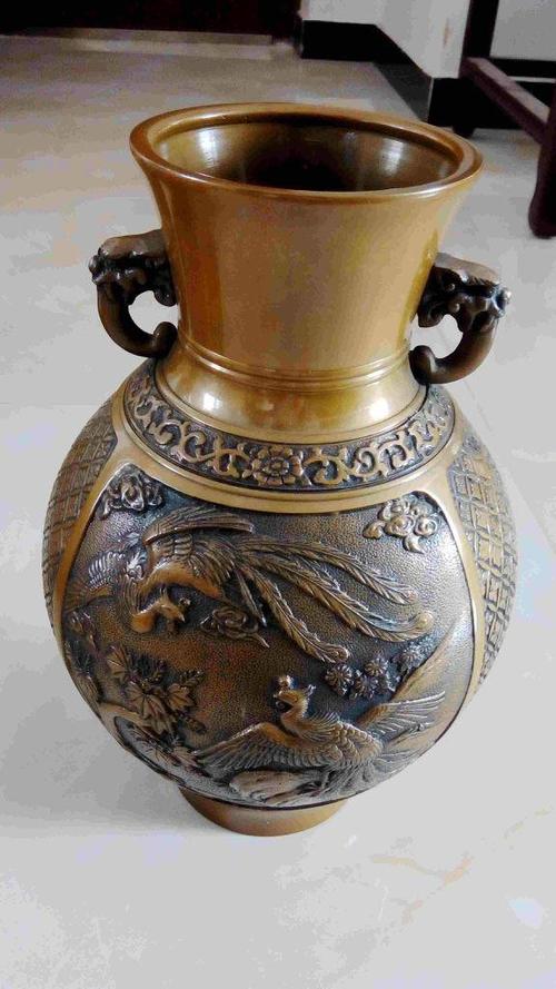 美琳雅阁t8562进口日本铜器,铜花瓶,铜雕工艺品,日本铜.