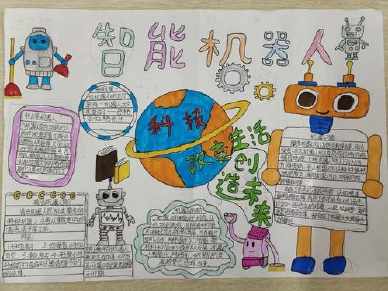 人工智能我与机器人交朋友手抄报 手抄报模板大全