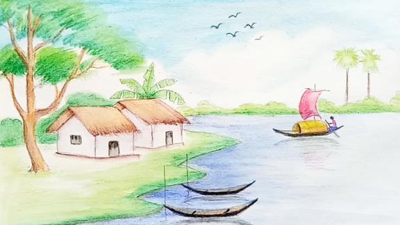 零基础也能学会画比照片还要漂亮的彩铅风景画!