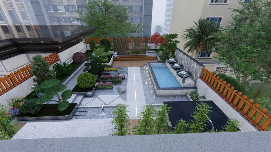 私人别墅花园设计别墅小花园设计联排花园洋房花园设计