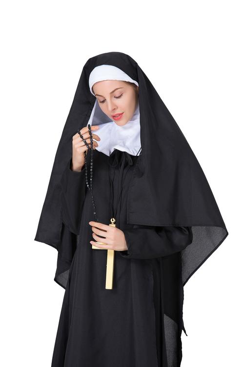 新款分码圣母玛利亚服装修女服万圣节表演服牧师服装