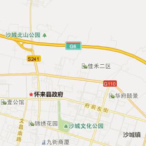 张家口市怀来县行政地图