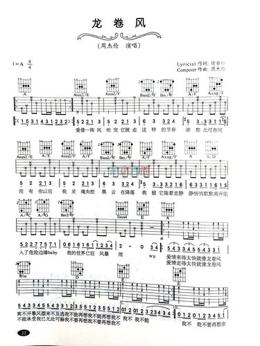 《龙卷风》吉他谱