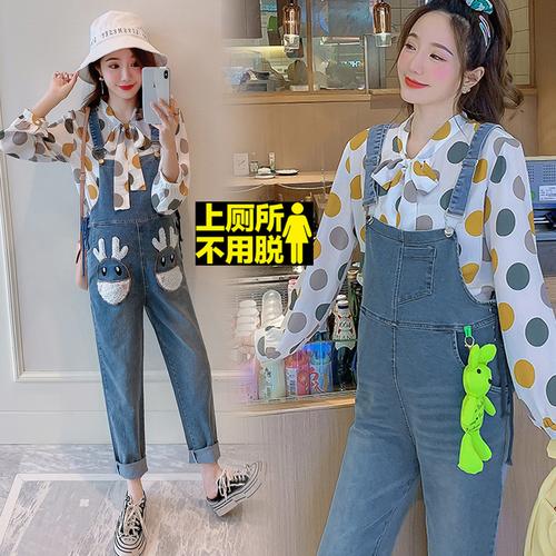 孕妇背带裤春秋托腹