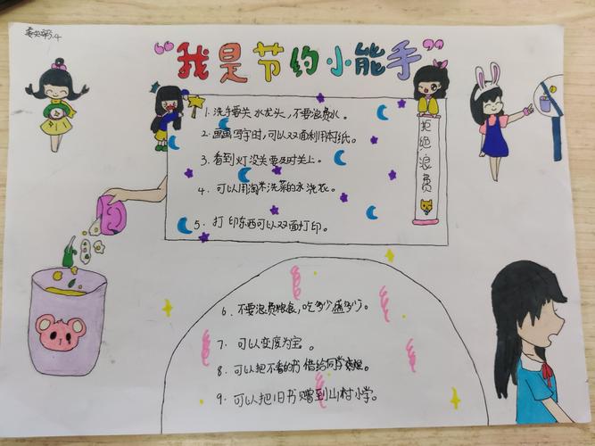 5.4班"我是节约小能手"优秀手抄报展示