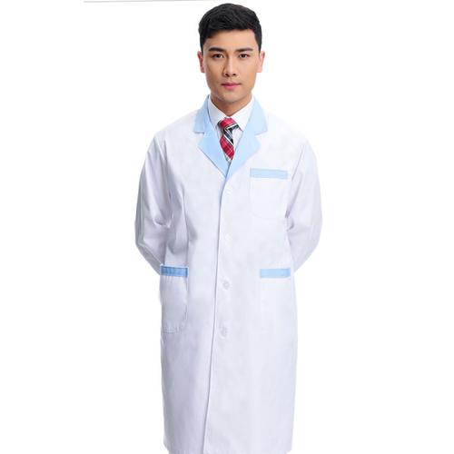 供应订购生产男医生服 白大褂实验服长袖白色药店服牙科口腔门.
