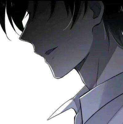 男生高冷头像动漫黑白图片