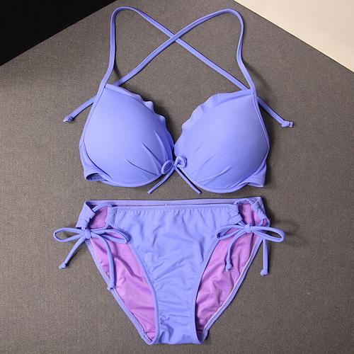 比基尼女性感ins风小胸聚拢三点式泳装泡温泉穿的衣服泳衣女冬天