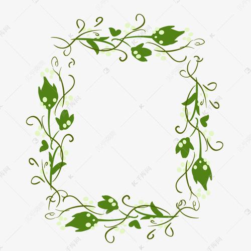 藤蔓清新花草手账边框