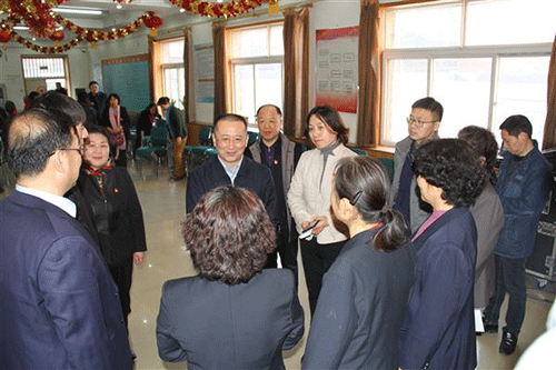 石景山区委书记于长辉同志到八角街道调研社区两委换届选举工作