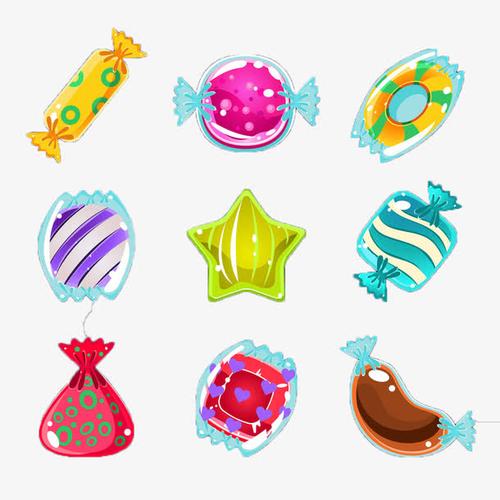 甜食,甜点,食物原料,卡通糖果,食品,花样糖果,彩色糖纸,星形糖纸,糖心