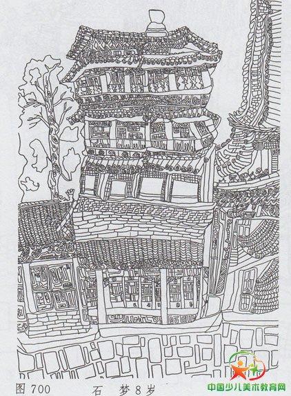 少儿绘画线描--颐和园