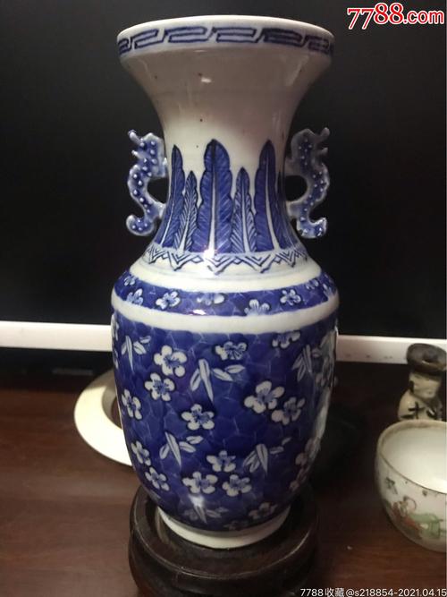 清代全品青花冰梅瓶-青花瓷-7788古币收藏