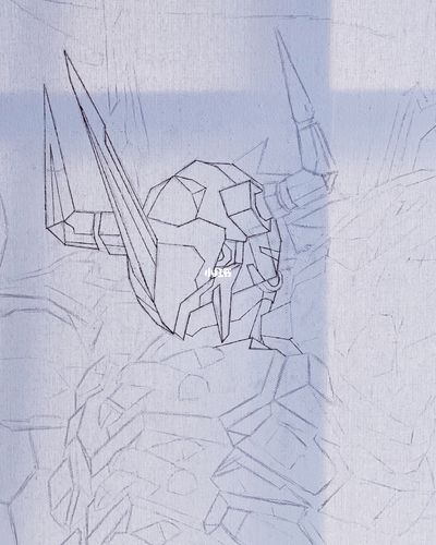 手绘丙烯战斗暴龙兽_丙烯_手绘_数码宝贝_文化_绘画