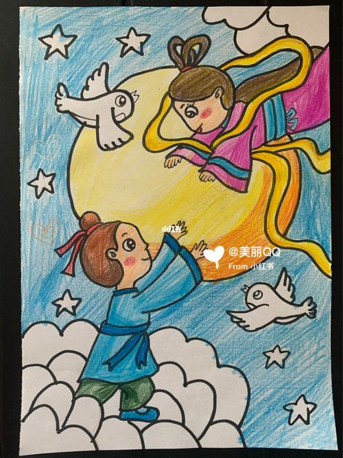 每日一画|七夕节_儿童画_创意儿童画_文化_绘画