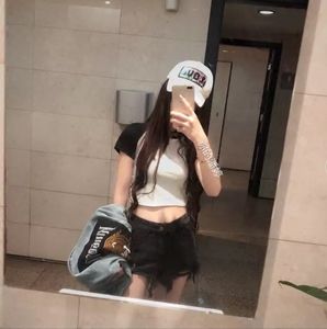 春夏短袖女社会快手红人同款精神女上衣韩版拼色t恤舞蹈街舞服装