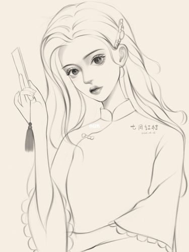 【procreate绘画】旗袍少女线稿分享_线稿_旗袍_procreate_绘画_少女