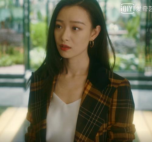 流金岁月倪妮朱锁锁同款格子西装外套韩版西装