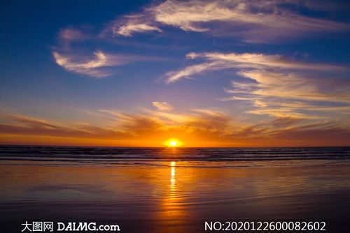 大海上的夕阳美景高清摄影图片_大图网图片素材