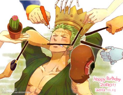 【海贼王】索隆生日快乐 tat ps:祝和我一样的亲们光棍节快乐,过节了