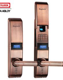 第吉尔keylock指纹锁门锁家用防盗门锁智能锁x115 红古铜 第四代插芯