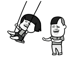 蘑菇头,荡秋千的表情包动态gif表情图片 - 找表情上表情家