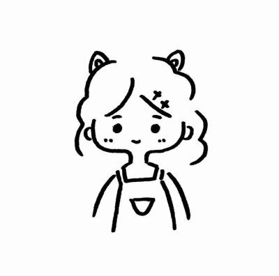 女生头像 简约 简笔画 杂图 可爱 少女每一次日落都是太阳留给天空的