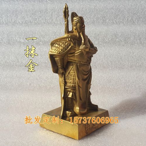开光纯铜关公摆件持刀关公铜像招财武财神风水铜器家居车载装饰品