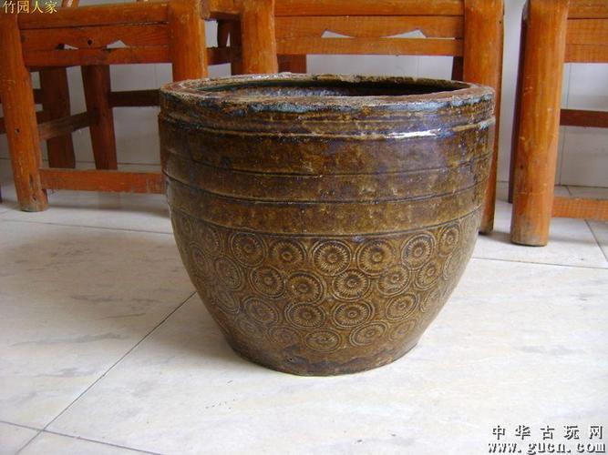 清代全品【铜钱纹】卷缸,画缸