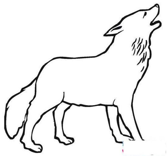 霸气的狼简笔画图片