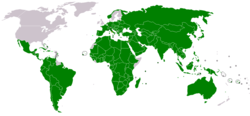 世界旅游组织成员国分布图