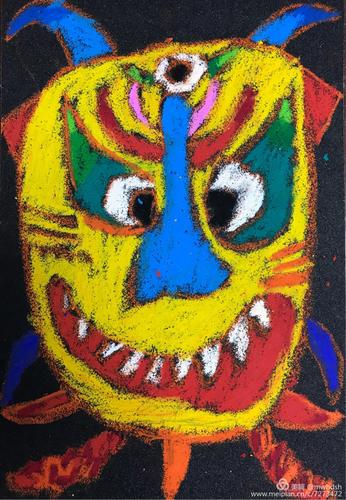 《面具》(彩砂画)二年二班