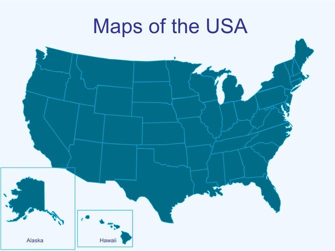 美国各州地图模板.ppt