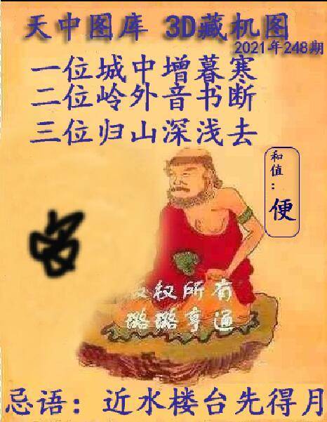 天中图库福彩3d藏机诗图谜 21年248期