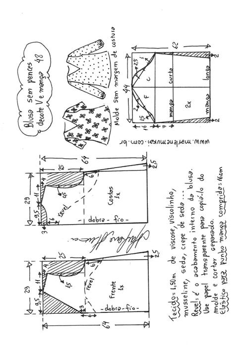 鸡心领长短袖~附裁剪图_短袖_手工制作_diy_diy手工制作_兴趣爱好