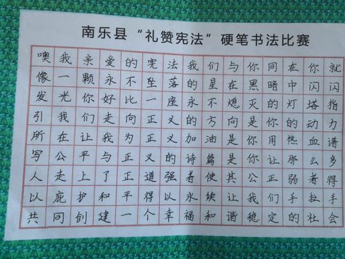 濮阳市大中小学生"礼赞宪法"硬笔书写比赛完美收官