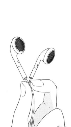 无线耳机的简笔画